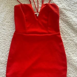 Red mini body-con dress